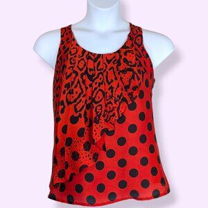 Milano Red & Black Printed Top